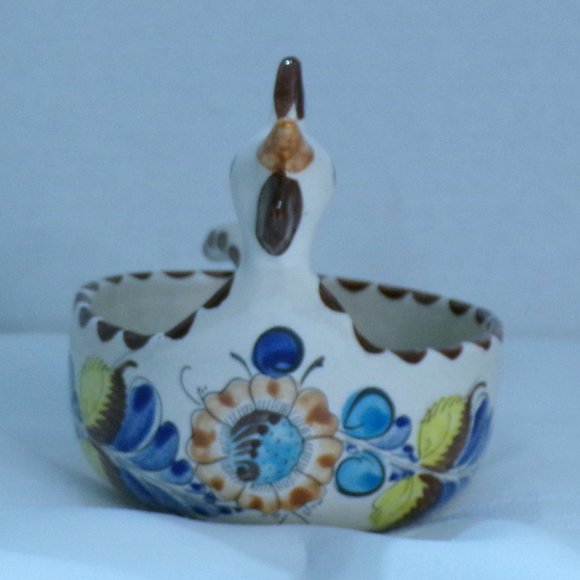 CAT Mexican Pottery Rooster Salso Guacamole Bowl with Ladle Spoon 3668 - Picture 3 of 11